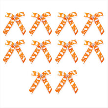 Halloween Bat Ghost Print Diamond Chain Bowknot Hairpin Orange White