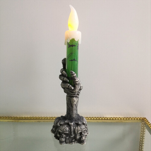 Halloween LED Light Skeleton Ghost Handheld Candle Light Home orange 1