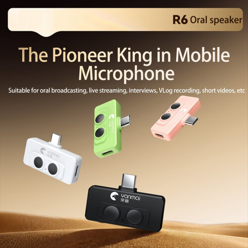 R6 Dual Microphone for Vlogging, AI Noise Reduction, Green 2
