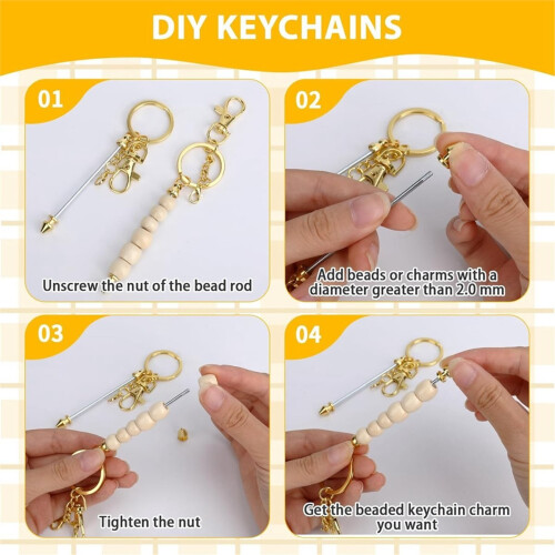 24Pcs Beadable Keychain Bars 2