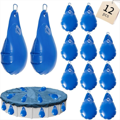 12 Pack Pool Cover Weights with Hooks 1