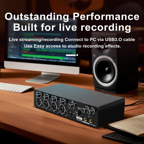 Professional 4 Channel USB Audio Interface Sound Card Support ASIO 1