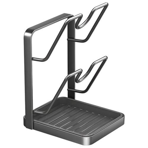 Kitchen Pot Lid Rack with Drainage Tray
