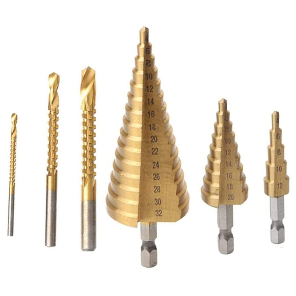 6Pcs Step Drill Bit Setfor Woodworking 4712036627743