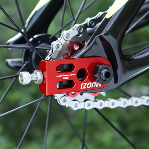 Single Speed Chain Tensioner Bicycle Adjuster 10mm Red 2