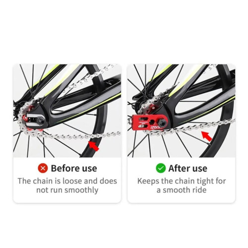 Single Speed Chain Tensioner Bicycle Adjuster 10mm Red 1