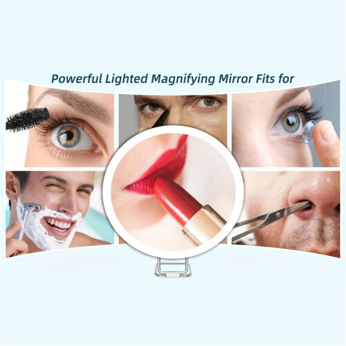 30x Magnifying Mirror with Light Portable Led Table Stand 1