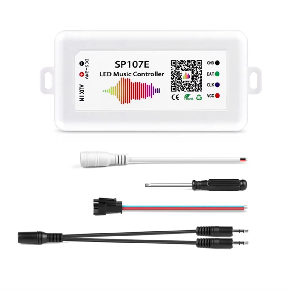 Led Strip Controller Sp107e Music For Ws2812b Ws2811 S Dc5-24V Pixel Control Light 4854219297616