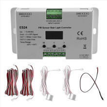 5-24VDC PIR Sensor 24 Steps Stair Light Controller ES24 24CH Single Color RGB Pixel SPI Stairway Led