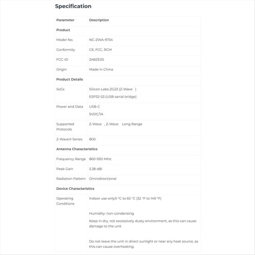 Home Assistant Connect ZWA-2 Smart Adapter Wireless Communication for Open Z-Wave 2