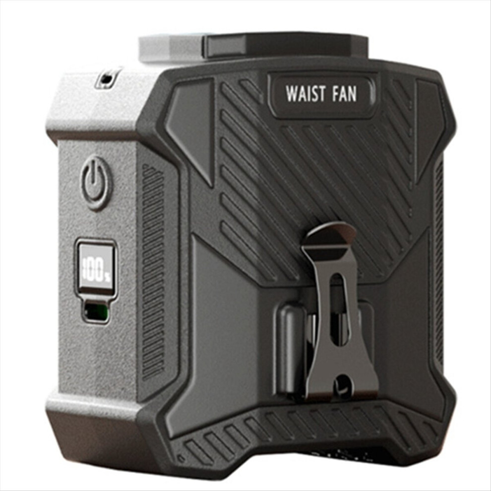 Waist Mounted Fan USB Charging Neck Digital Display Small Whirlwind 5 Speed High Fan,B-image-OPC-PMGNX5R-NEW