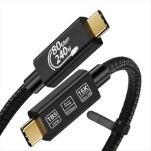 USB 5 Cable 4K@544Hz 80Gbps Type C to PD 240W 16K Charge for PC Laptop