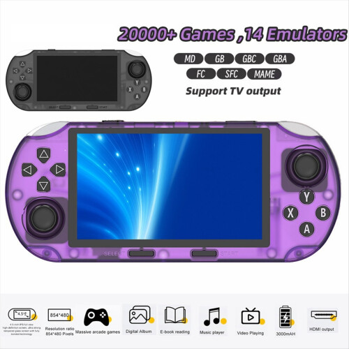SF3000HD Handheld Game Console 64GB 20,000+ Games 4.5-Inch IPS Screen Supports TV-Out E-Reader Multiple Simulators B 2