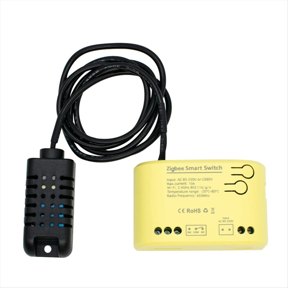 Zigbee Smart Switch Temperature Humidity Sensor 1Ch Relay Controller Tuya Life App Wireless 85-250V 4854219230705
