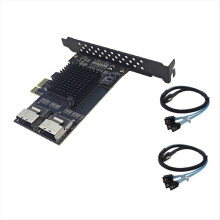 PCI-E 4x 3.0 4x, 8x, 16x to 2-Port MINISAS SFF-8087+ 9-Port Hard Drive 6G Expansion Card B