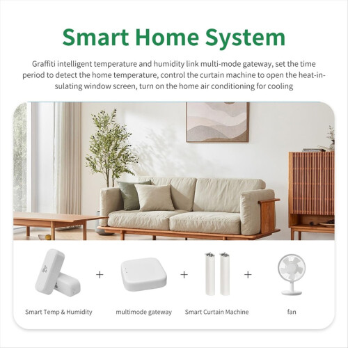 Smart Home Zigbee Temperature and Humidity Sensor Remote Control Work with Assistant 2