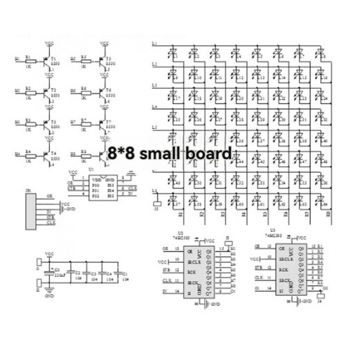 DIY Electronic Kit 64 SMD LED Patch Matrix Advertising Screen Number Display Soldering Project Practice 2