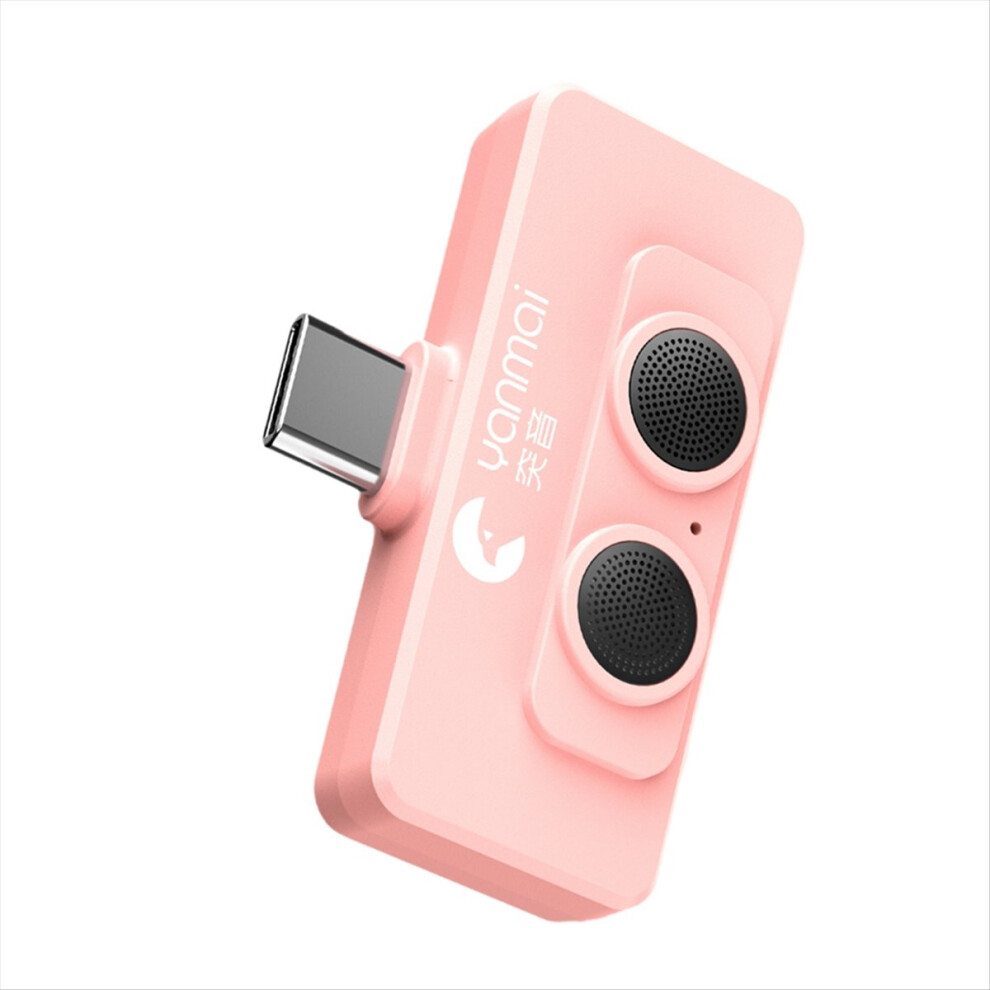 R6 Dual Microphone For Vlogging, Ai Noise Reduction, Mobile Phone Mic Live Broadcast Recording Interview Pink 4854219246430