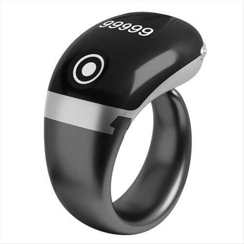 S7pro Electronic Finger Counter with OLED Display 0-99999 Ring Type C Bluetooth APP Control Grey