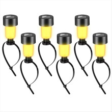 6Pack Solar Pool Lights Warm RGB LED, Suitable for Ground/Metal Frame Pools Outdoor Lighting