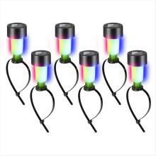 6Pack Solar Pool Lights Colorful RGB LED, Suitable for Ground/Metal Frame Pools Outdoor Lighting