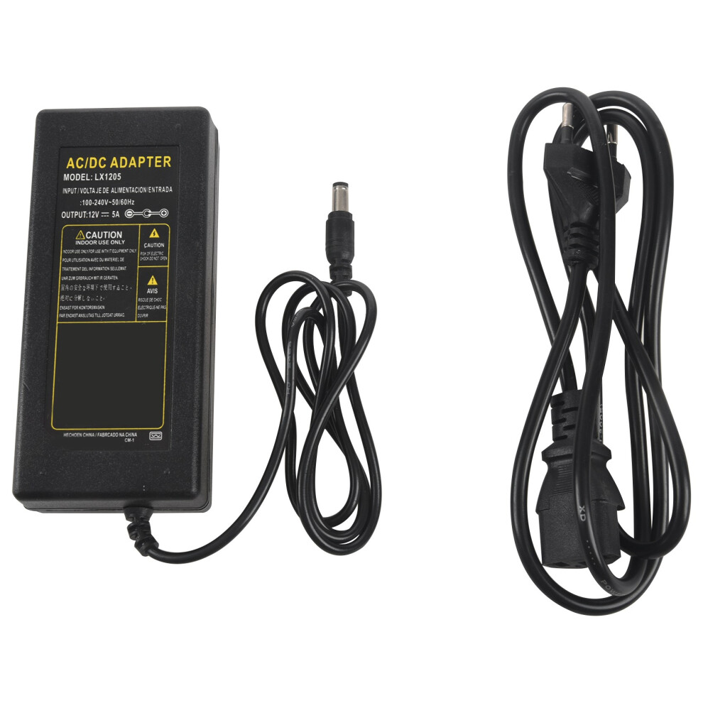 12V 5A 60W Power Supply Adapter For Led Strip Rgb Smd 3528 5050 Light Saudism