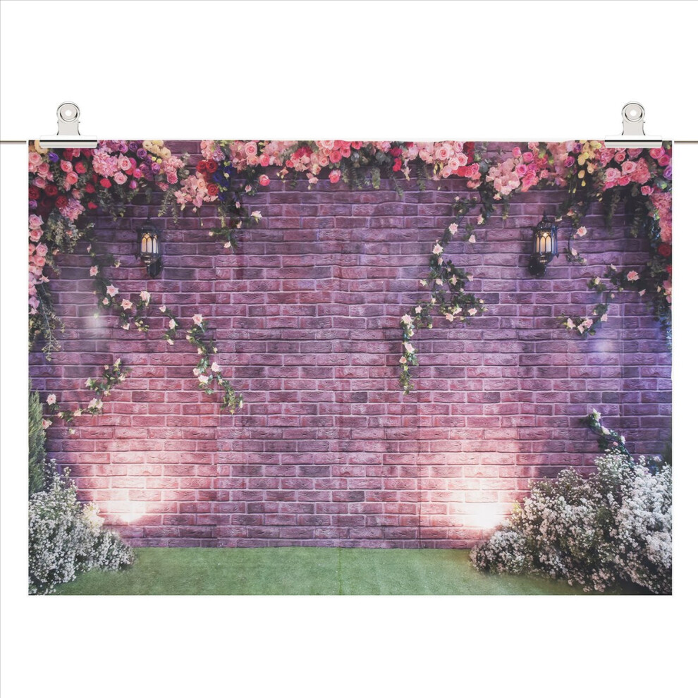 7X5ft Flowers Wall Photography Backdrops Brick Backdrop Spring Stuido Background 4854219255685