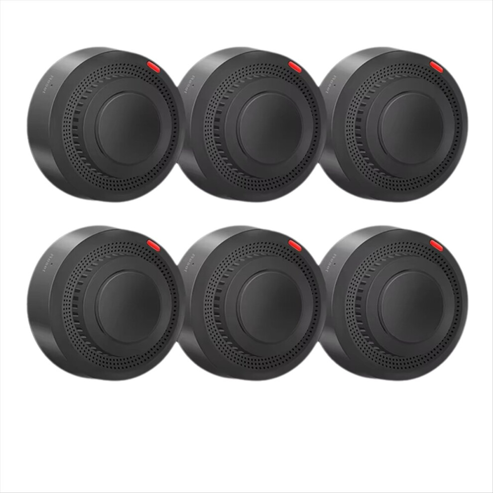 6Pack Tuya Wifi Smart Smoke Sensor App Control 80Db On Site Alarm For & Assistant,A 4854219255197