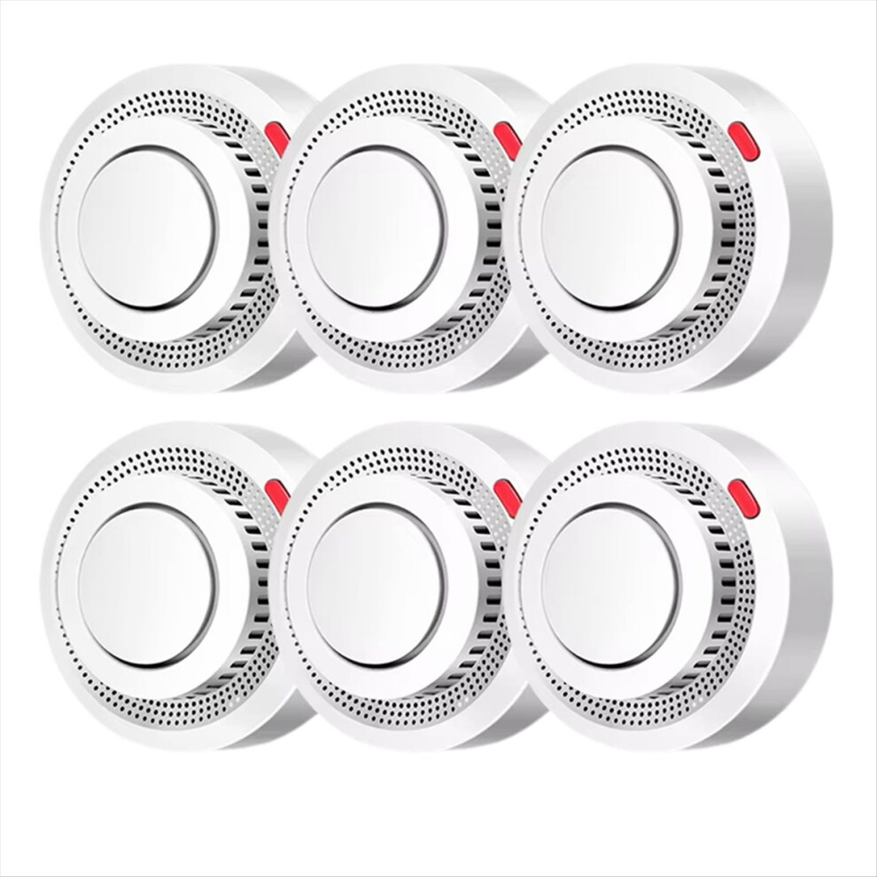 6Pack Tuya Wifi Smart Smoke Sensor App Control 80Db On Site Alarm For & Assistant,B 4854219255203