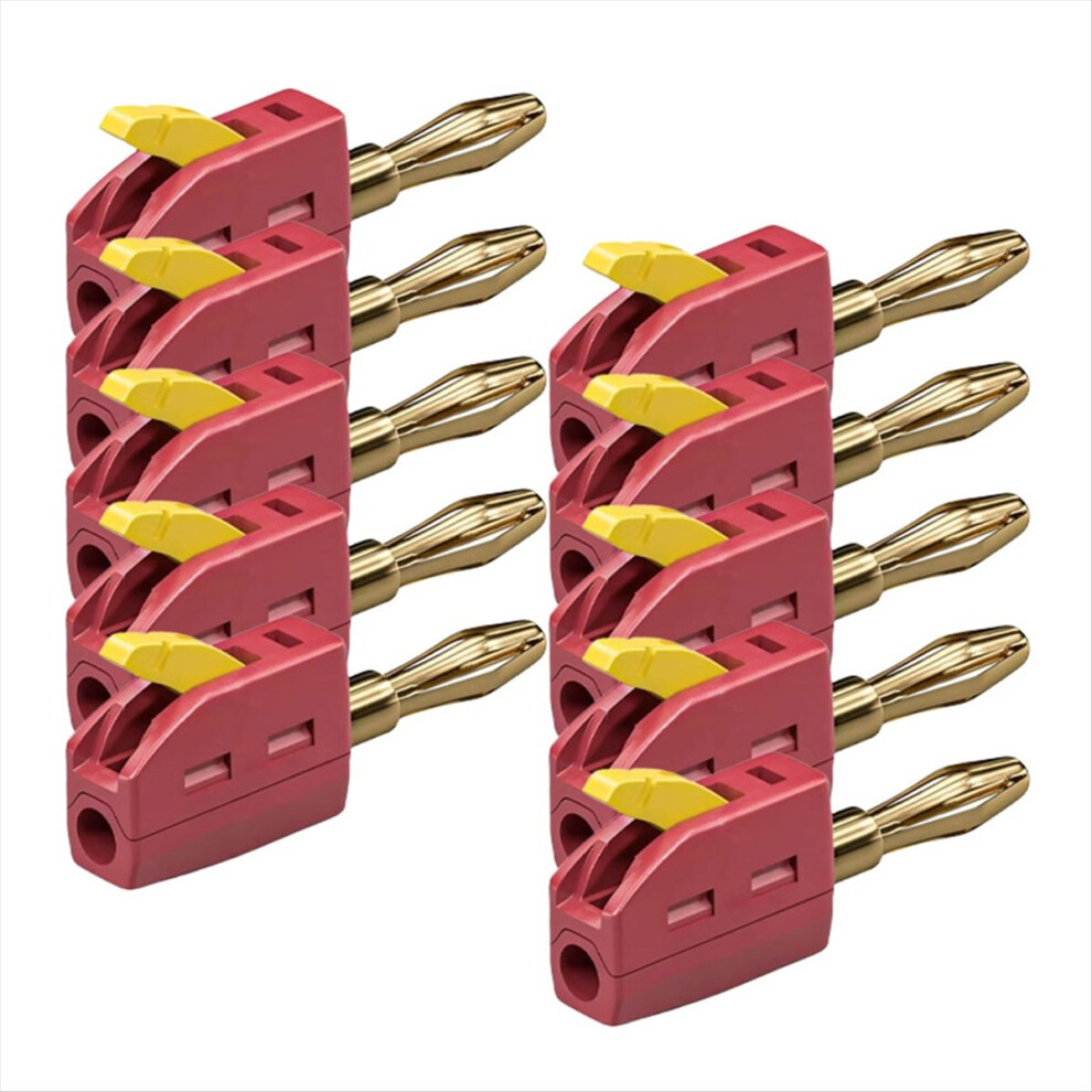 10Pcs 4Mm Banana Plug Quick Wire Connector Solder Free 32A Connectors Plugs With Direct Insertion Red 4854219255340