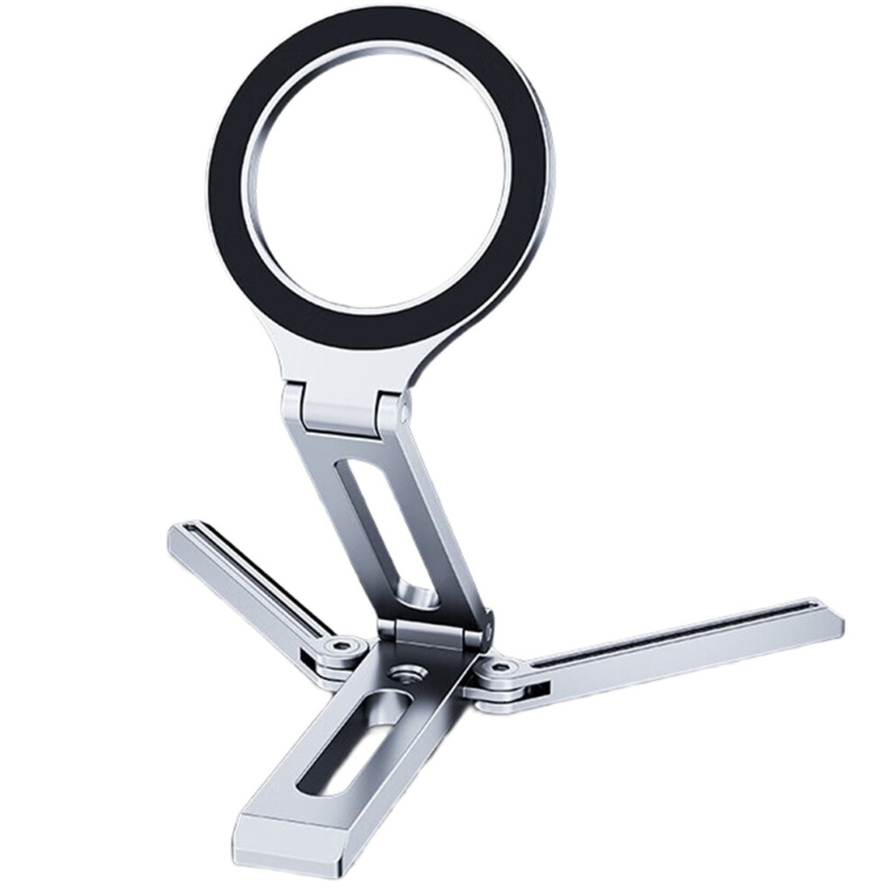 Photos - Holder / Car Charger For Phone Holder Magnetic Tripod for Vlog Foldable Desktop Mount Travel Folding Aluminum Alloy Silver