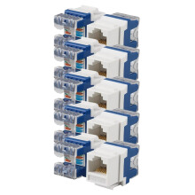 10pcs CAT6A RJ45 Network Module Socket, Tool - Free Design, 10 Gigabit Speed, Ideal for Home and Office