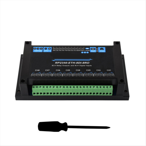 RP2350 Dual-Core Double-Frame Industrial Control Board 8-Channel Network Relay Supports Digital Input with Isolation B