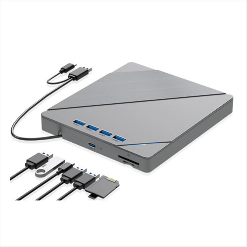 7 in 1 External Blu Ray CD/DVD Drive for Laptop,Slots USB 3.0 Portable Disk Player Burner Reader Writer 2