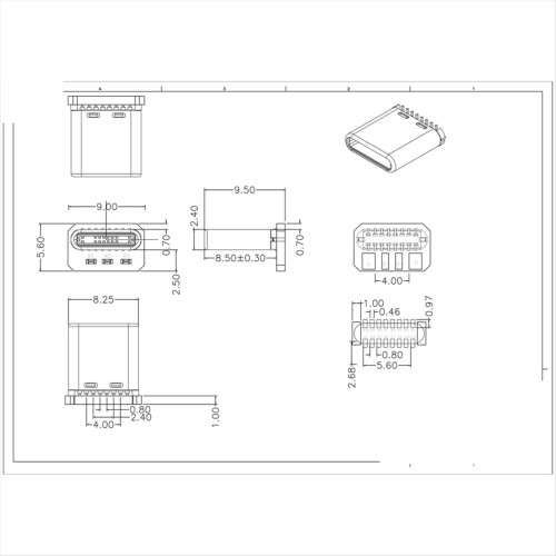 10PCS USB 3.1 Type C Vertical Patch Board 16pin 4 Welding Wire Data Band PCB Male Head 16P Usb Connector 2