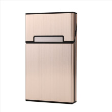 New Ultra Thin Fashion Pipes Personality Cigaret Case Slim Metal Box Gift Women Holder(gold)