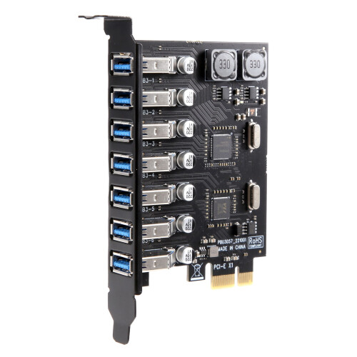 USB 3.0 PCI-E Expansion Card Adapter 7 Ports Hub External Controller Extender PCI Express for Desktop 2