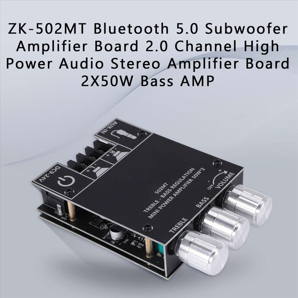 502Mt Bluetooth 5.0 Subwoofer Amplifier Board 2.0 Channel High Power Audio Stereo 2X50w Amp 4853013943231