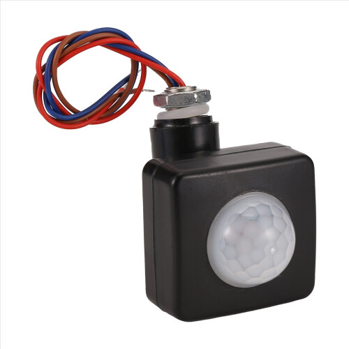 220V Mini Human Body Infrared Sensor Switch LED Flood Light PIR Motion Adjustable Black 2