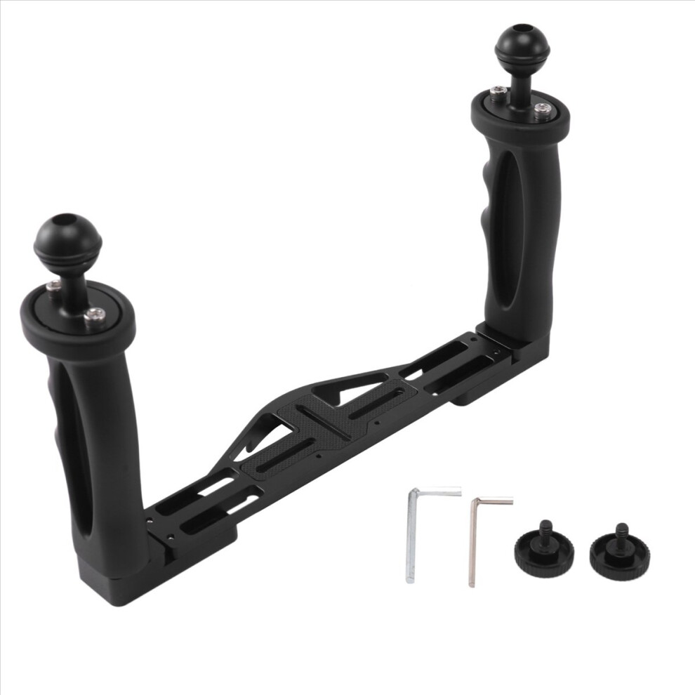 Dual Handheld Stabilizer Diving Underwater Camera Housings Tray/Grip Waterproof With Double Handle For Dome Port Case 4853013948496