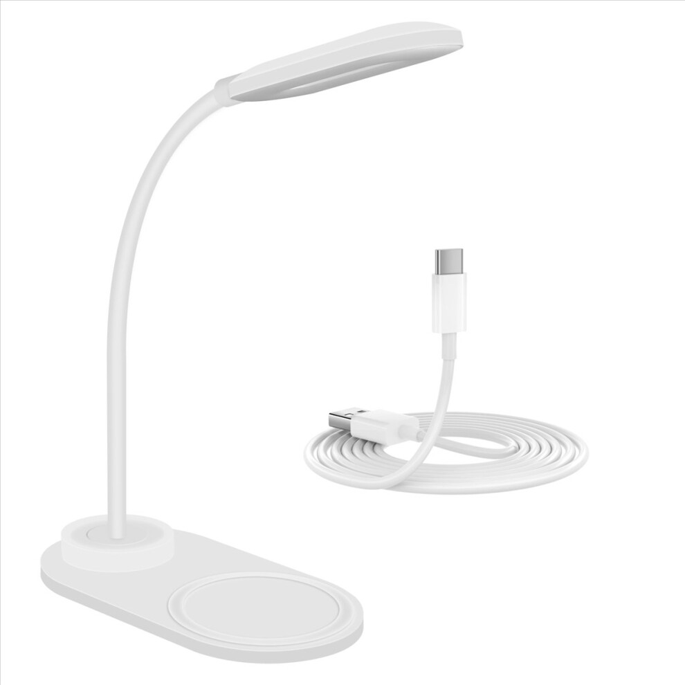 Dimmable Led Desk Lamp With Wireless Charger, Charging Flexible Rotation Control Night Light 4853013950291