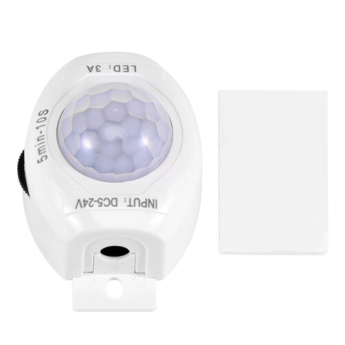 PIR Infrared Motion Sensor Detector DC5-24V Auto on Off Timer Switch Home LED Light Body Lamp(White) 2