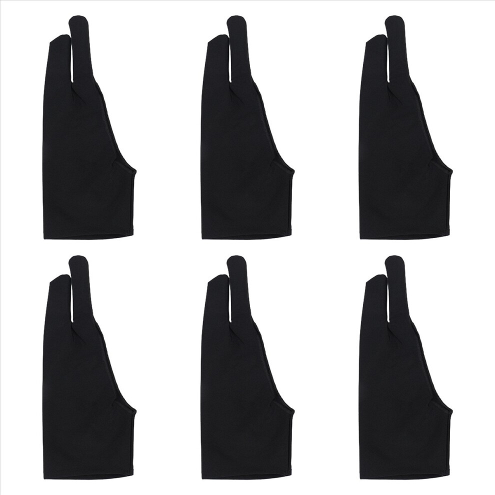 Two Finger Artist Glove 6Pcs, Anti Smudge Drawing For Graphic Tablet Painting Sketching Good (Medium) Saudism