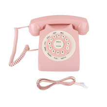 Retro Phone 80's Classic Phone/Landline Phone/Home/Hotel Corded European Style Pink