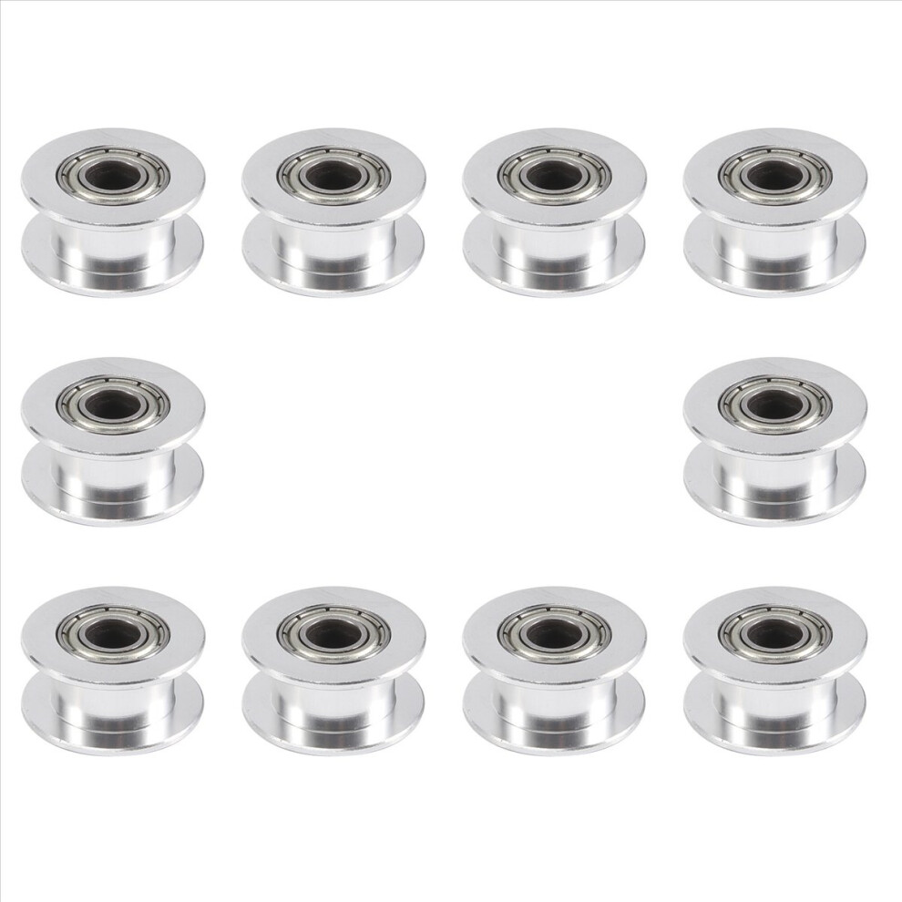 20 Toothless Bore 5Mm Aluminum Timing Belt Idler Pulley For 3D Printer 6Mm Width (Pack Of 10Pcs) 4853013953810