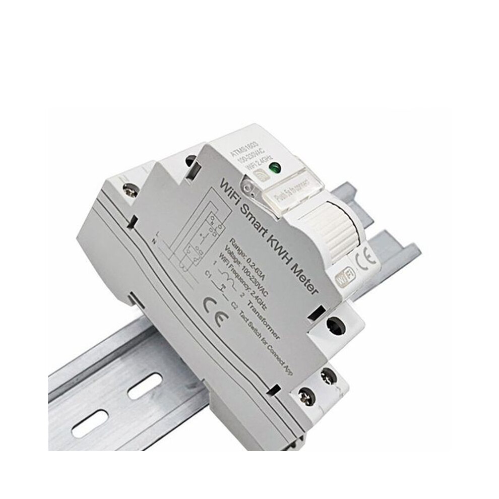 Photos - Other Electrical Equipment Tuya Smart WiFi Electricity KWH Meter Din Rail Single Phase AC 110V 230V CT App Real Time Monitor(50A)