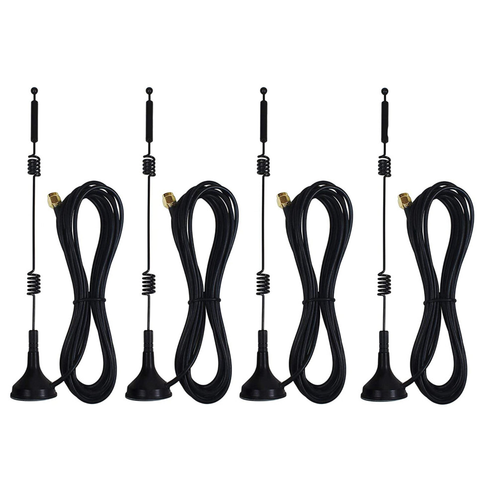 Dual Band Long Range Wifi Antenna (4-Pack),9Dbi 2.4Ghz 5Ghz 5.8Ghz Rp-Sma Connector With Magnetic Base 4853013963246