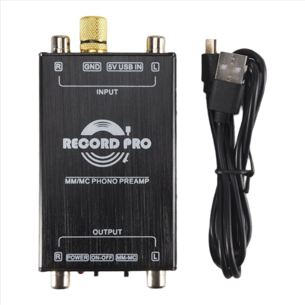 Mini Mm Phono Stage Preamp Vinyl Record Player Turntable Preamplifier Black 4853013966605
