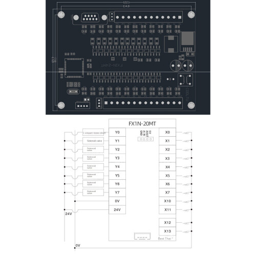 PLC Industrial Control Board FX1N-24MT Relay Module Delay 2