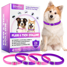 Dog Flea Tick Collar Treatment Adjustable 24 Month Protection Pink/Purple 4 Pack